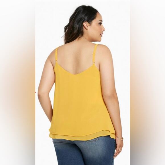Torrid Women’s Yellow Soft Flowy Chiffon Cami Adjustable Straps V-Neck Size 5X - Picture 2 of 13